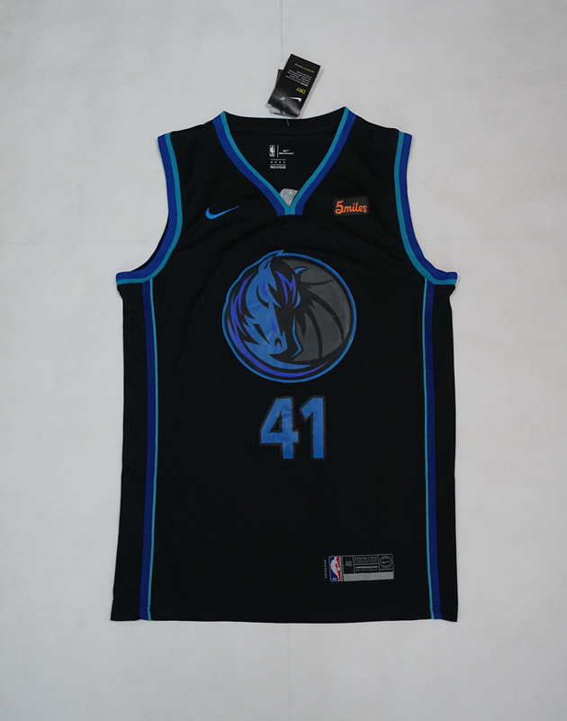 Men Dallas Mavericks #41 Nowitzki Black Nike 2025 NBA Jersey